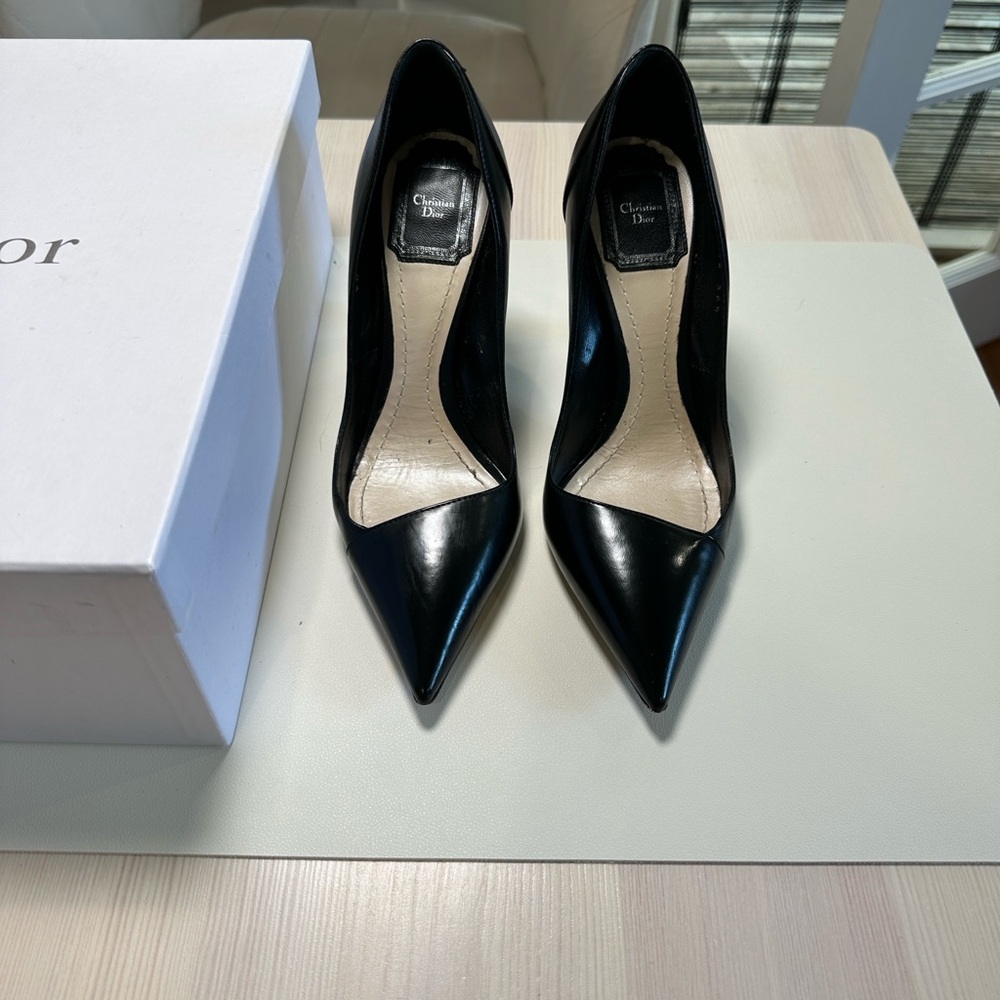Dior Black Pointed Toe Heels (Dior Songe Pump 10cm)